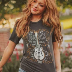 Vendor-unknown Rock Stay Wild Graphic Tee Tops