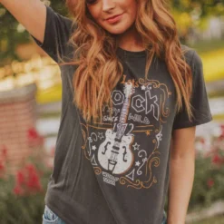 Vendor-unknown Rock Stay Wild Graphic Tee Tops