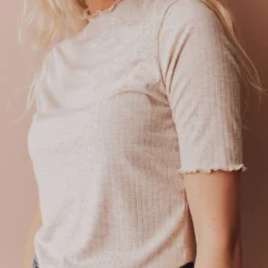 Vendor-unknown Scarlette Mock Neck Top Oatmeal