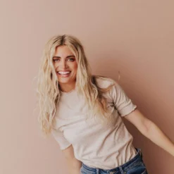 Vendor-unknown Scarlette Mock Neck Top Oatmeal