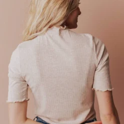 Vendor-unknown Scarlette Mock Neck Top Oatmeal