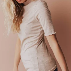 Vendor-unknown Scarlette Mock Neck Top Oatmeal