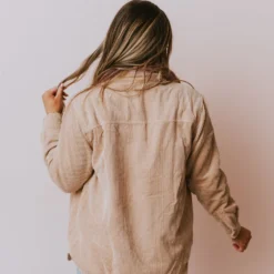 Lucy Avenue Tops Olivia Reversible Corduroy Jacket Camel