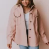 Lucy Avenue Charlotte Fleece Shacket Mauve