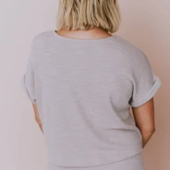 Hayden Los Angelos Tops Demi Short Sleeved Top Grey