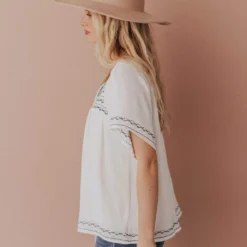 Vendor-unknown Tops Sierra Babydoll Top White