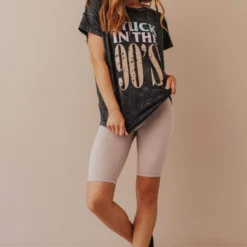 Vendor-unknown Stuck In The 90's Tee Charcoal Tops