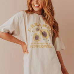 Vendor-unknown Tops Sunflower Dreamer Distressed Tee