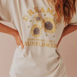 Vendor-unknown Tops Sunflower Dreamer Distressed Tee