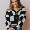 Lucy Avenue Gianna Knit Pullover Black/White