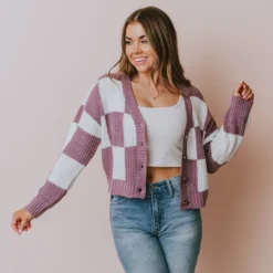 Lucy Avenue Tops Gianna Knit Pullover Lavender