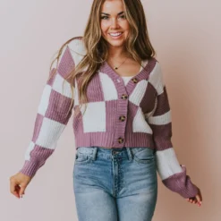 Lucy Avenue Tops Gianna Knit Pullover Lavender