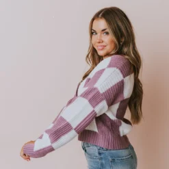 Lucy Avenue Tops Gianna Knit Pullover Lavender