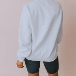 LivyLu Tops Rolling Stones Neon Puff Sweatshirt White