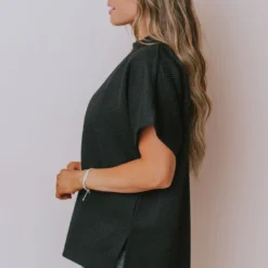 Vendor-unknown Tops Gatsby Lounge Set Top Black