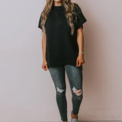 Vendor-unknown Tops Gatsby Lounge Set Top Black