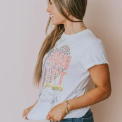 Recycled Karma Joan Jett Leopard Heart Tee White