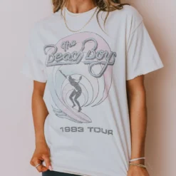 LivyLu Beach Boys Tie Dye Tee White Tops