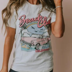 Vendor-unknown Tops Malibu Beach Club Tee Ivory