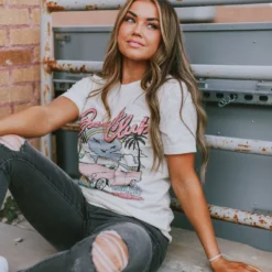 Vendor-unknown Tops Malibu Beach Club Tee Ivory