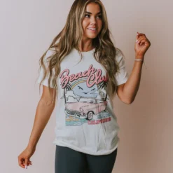 Vendor-unknown Tops Malibu Beach Club Tee Ivory