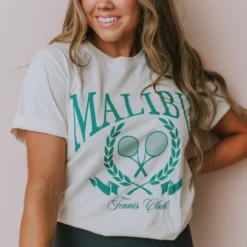 Vendor-unknown Tops Malibu Tennis Club Tee Ivory