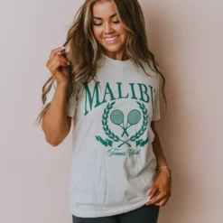 Vendor-unknown Tops Malibu Tennis Club Tee Ivory