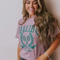 Vendor-unknown Tops Malibu Tennis Club Tee Orchid