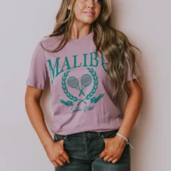 Vendor-unknown Tops Malibu Tennis Club Tee Orchid