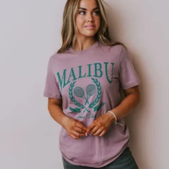 Vendor-unknown Tops Malibu Tennis Club Tee Orchid