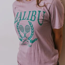 Vendor-unknown Tops Malibu Tennis Club Tee Orchid