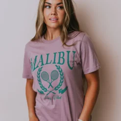 Vendor-unknown Tops Malibu Tennis Club Tee Orchid